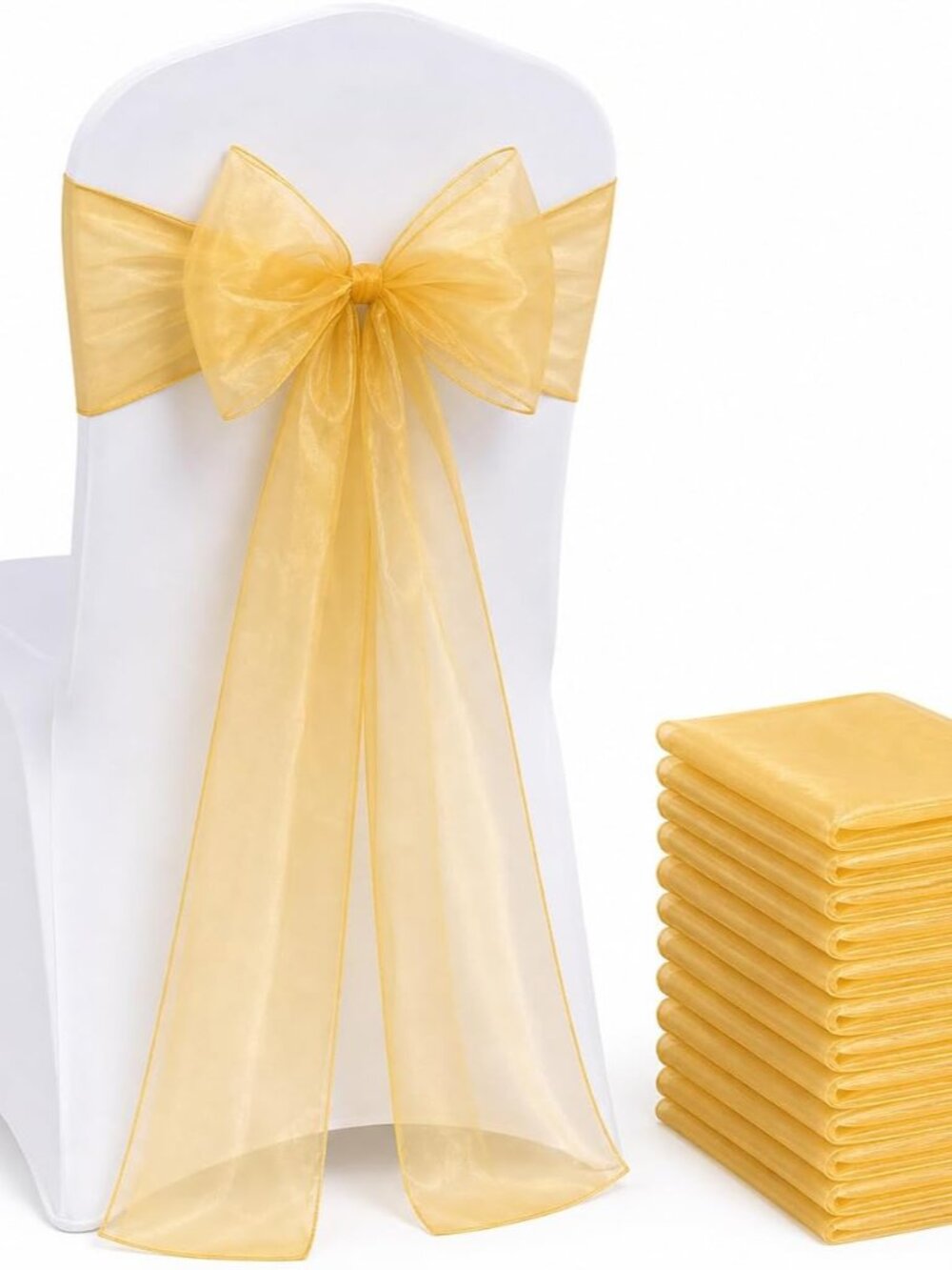 Organza Chair Bow Sash Décor Bows Sashes for Wedding Reception Events Banquets D